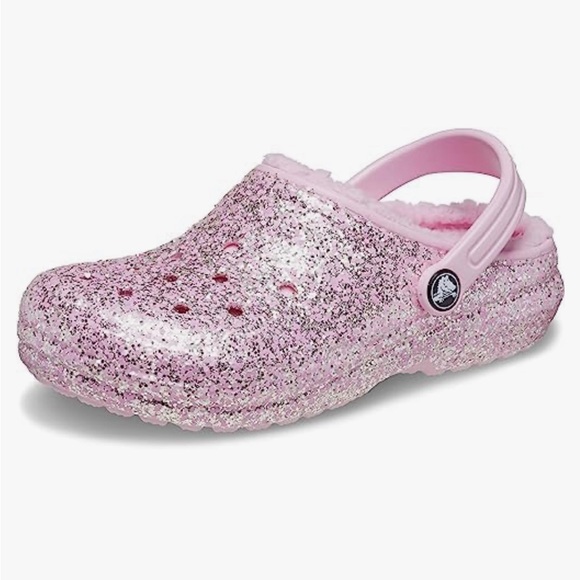 Crocs Fur Lined Girls J6 Slip On Comfort Warm Fuzzy Cozy Pink Cottagecore - Picture 13 of 13